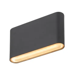 SLV Ovale buitenwandlamp Up/Down CCT 13,5cm zwart