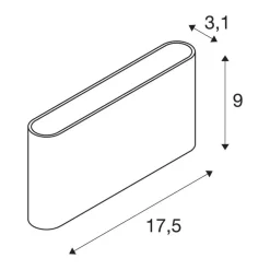 SLV Ovale buitenwandlamp Up/Down CCT 13,5cm zwart
