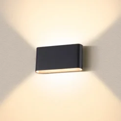 SLV Ovale buitenwandlamp Up/Down CCT 17,5cm zwart