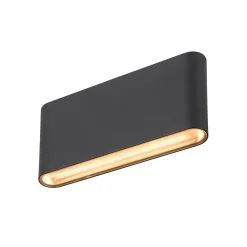 SLV Ovale buitenwandlamp Up/Down CCT 17,5cm zwart