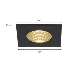 SLV Patta-I LED inbouwlamp hoekig, mat zwart
