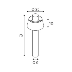 SLV Photoni 75, roestkleurig, aluminium, hoogte 75 cm