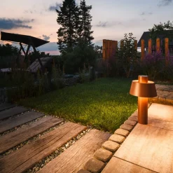 SLV Photoni 45 sokkellamp, roestkleurig, aluminium, hoogte 45 cm