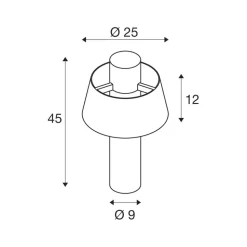 SLV Photoni 45 sokkellamp, roestkleurig, aluminium, hoogte 45 cm