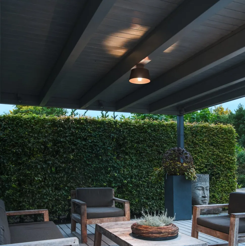 SLV Photoni plafondlamp, zwart, aluminium, Ø 25 cm