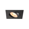 SLV Plafond inbouwlamp New Tria, zwart, aluminium, lengte 8,2 cm