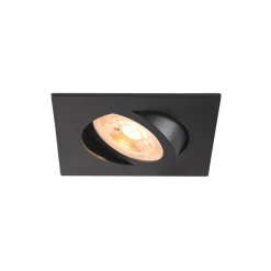 SLV Plafond inbouwlamp New Tria, zwart, aluminium, lengte 8,2 cm