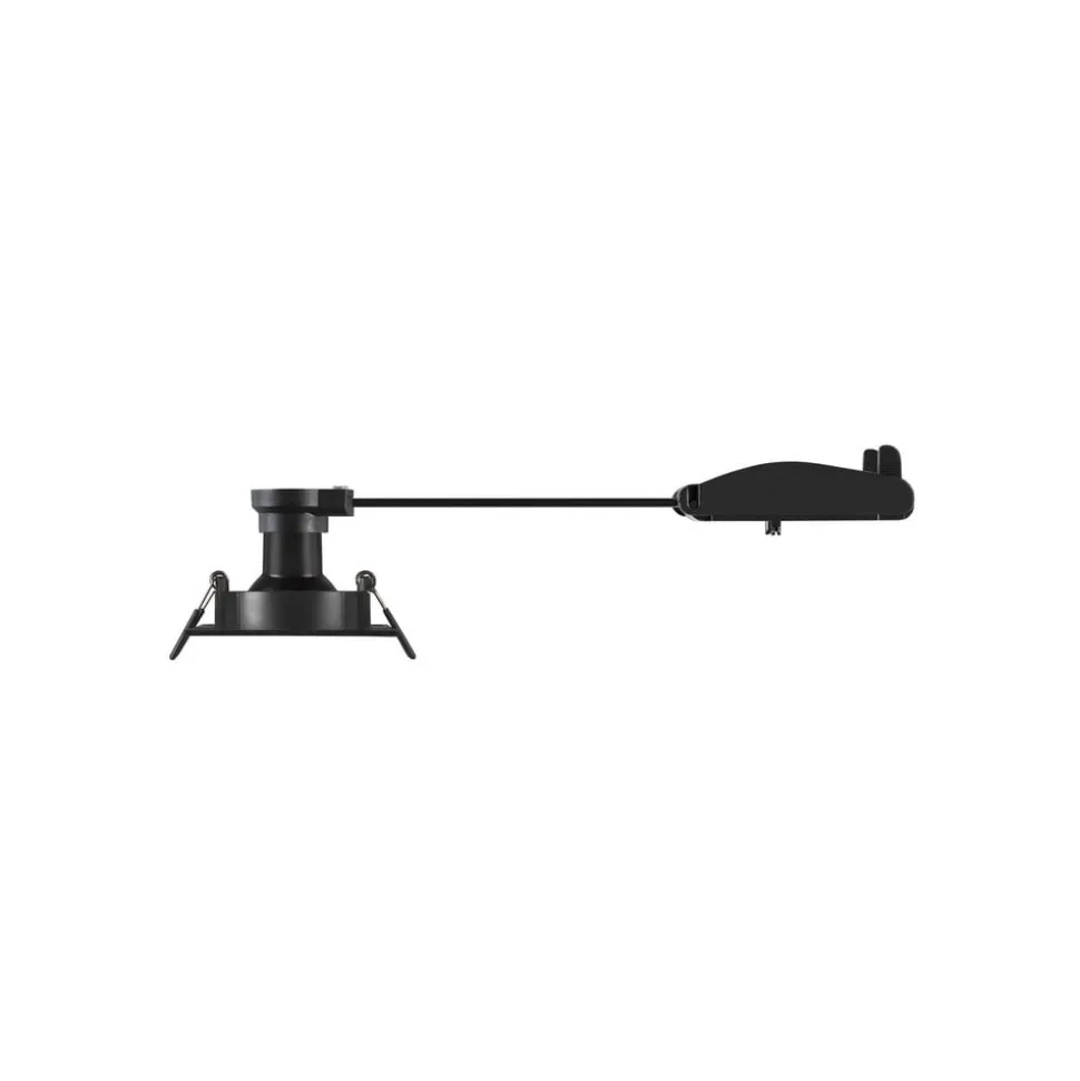 SLV Plafond inbouwlamp New Tria, zwart, aluminium, lengte 8,2 cm