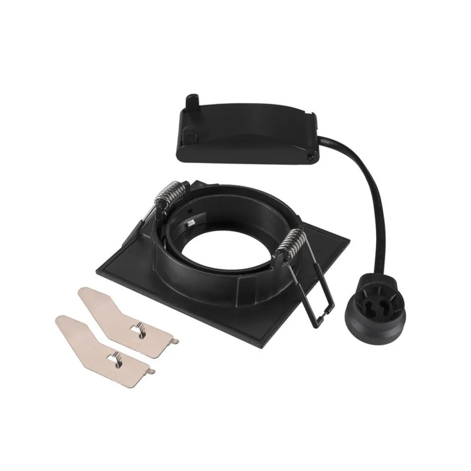 SLV Plafond inbouwlamp New Tria, zwart, aluminium, lengte 8,2 cm