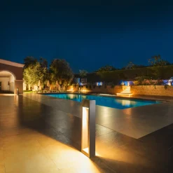 SLV Quad Pole LED tuinpadverlichting, antraciet, aluminium, hoogte 90 cm