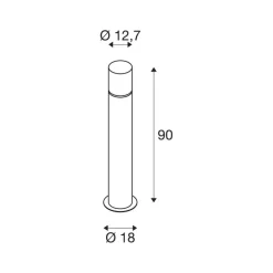 SLV Roxy acryl tuinpadverlichting, hoogte 90 cm, grijs, roestvrij staal