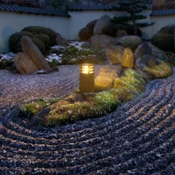 SLV Rusty vierkante LED sokkellamp roestbruin