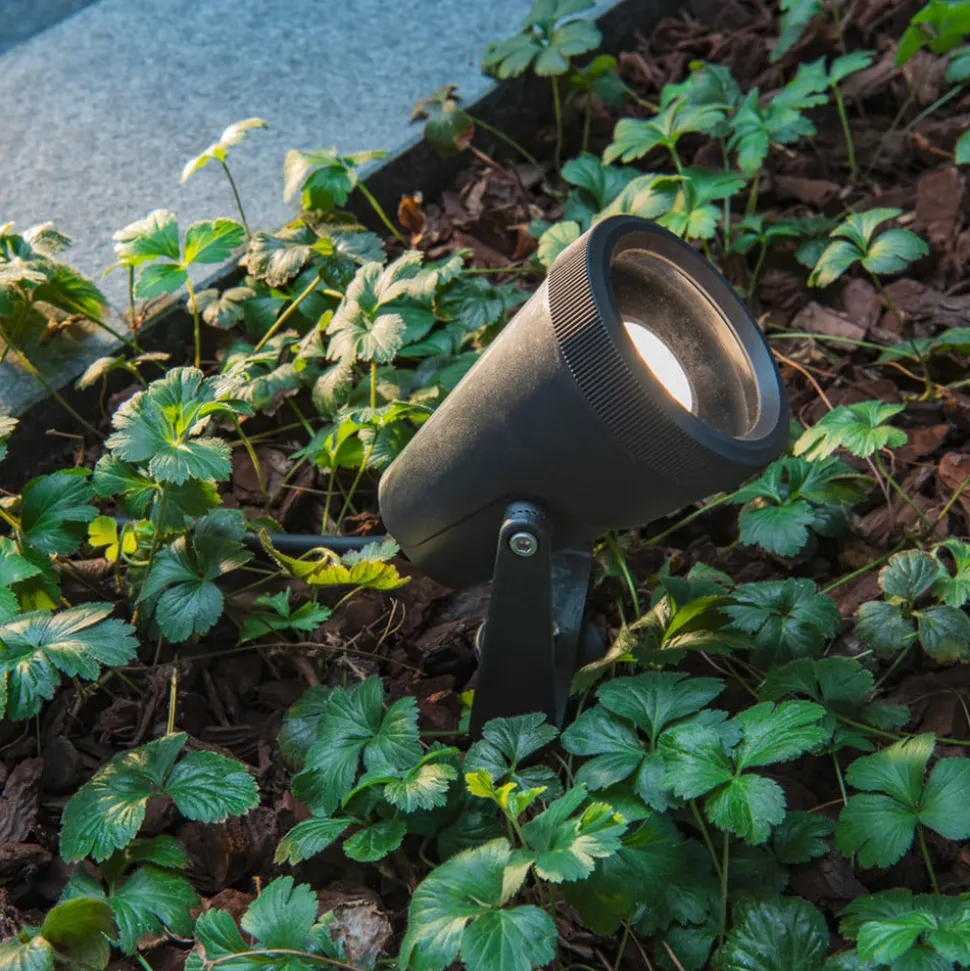 SLV Samrina grondspies lamp, zwart, kunststof, hoogte 13 cm