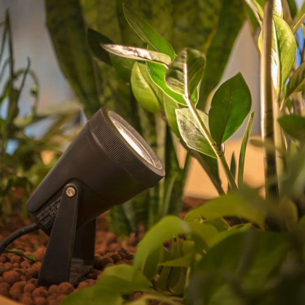 SLV Samrina grondspies lamp, zwart, kunststof, hoogte 13 cm