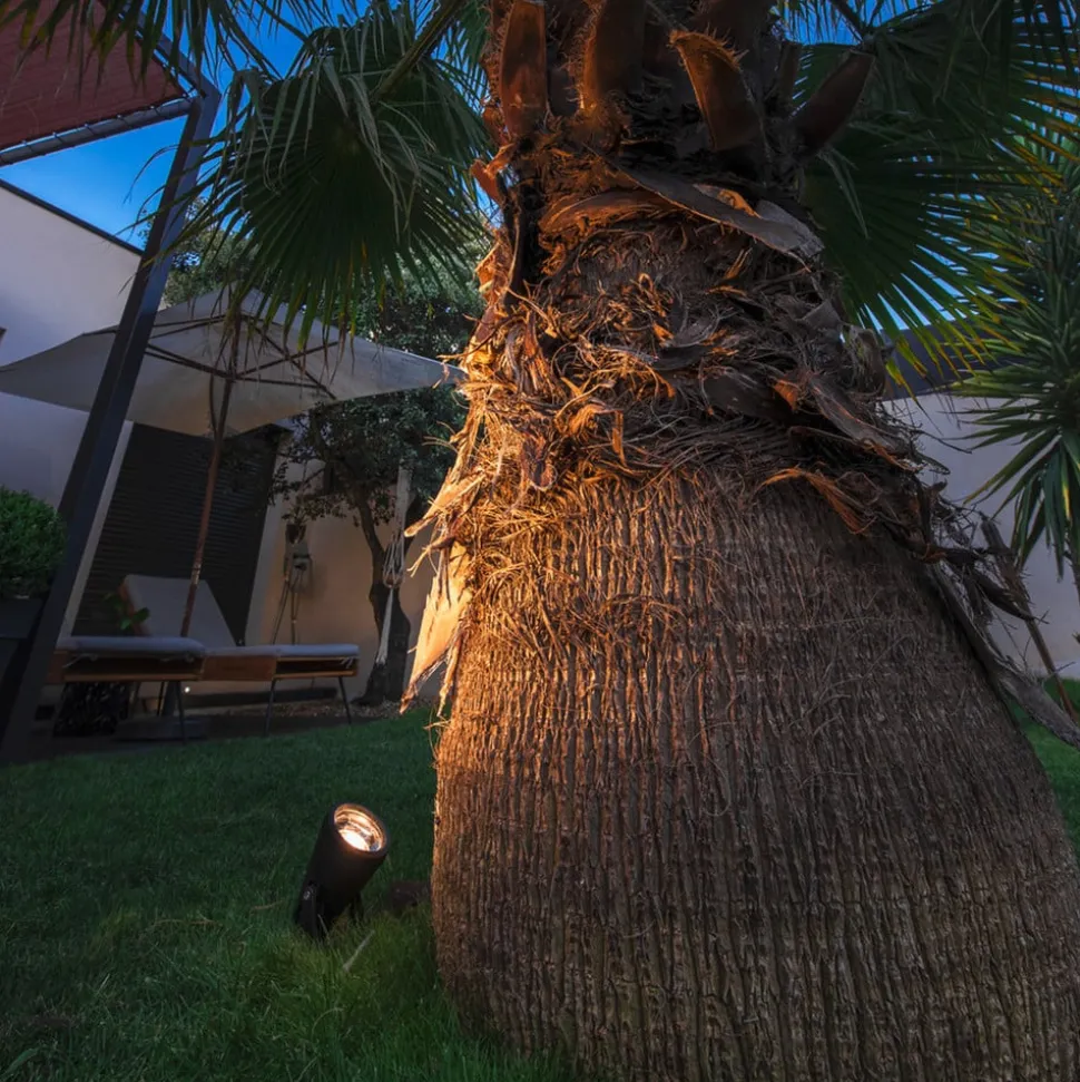 SLV Samrina grondspies lamp, zwart, kunststof, hoogte 13 cm