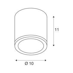 SLV Sitra buiten plafondlamp, antraciet, aluminium, Ø 10 cm