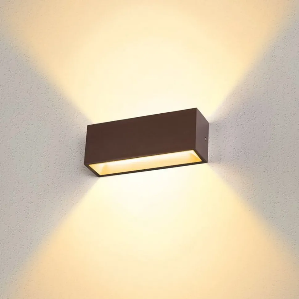 SLV SITRA LED buitenwandlamp Up/Down 30cm roest