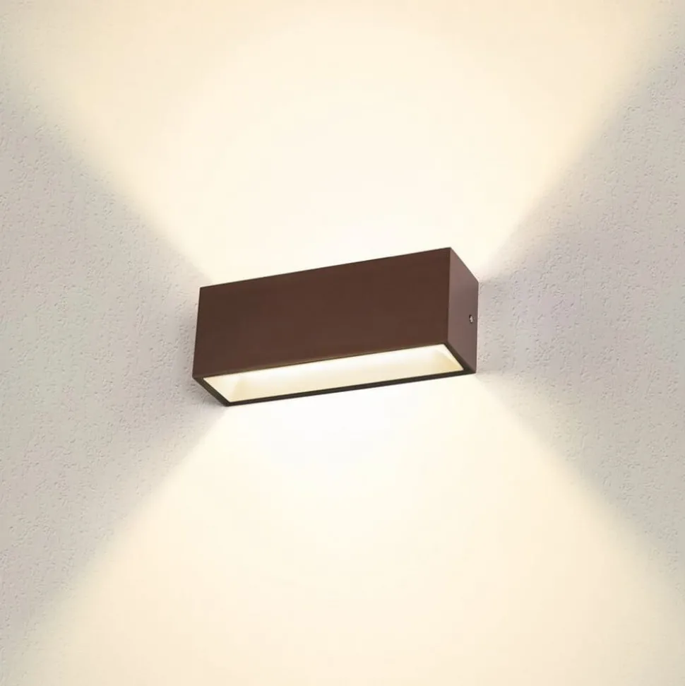 SLV SITRA LED buitenwandlamp Up/Down 30cm roest