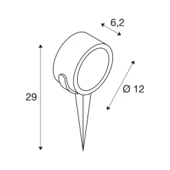 SLV Sitra prikspot, antraciet, aluminium, hoogte 12 cm