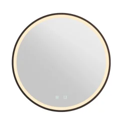 SLV Trukko LED wandspiegel IP44 CCT zwart Ø 61cm