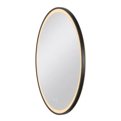 SLV Trukko LED wandspiegel IP44 CCT zwart Ø 80cm
