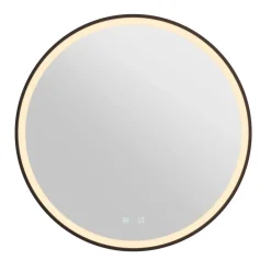 SLV Trukko LED wandspiegel IP44 CCT zwart Ø 80cm