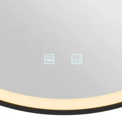 SLV Trukko LED wandspiegel IP44 CCT zwart Ø 80cm