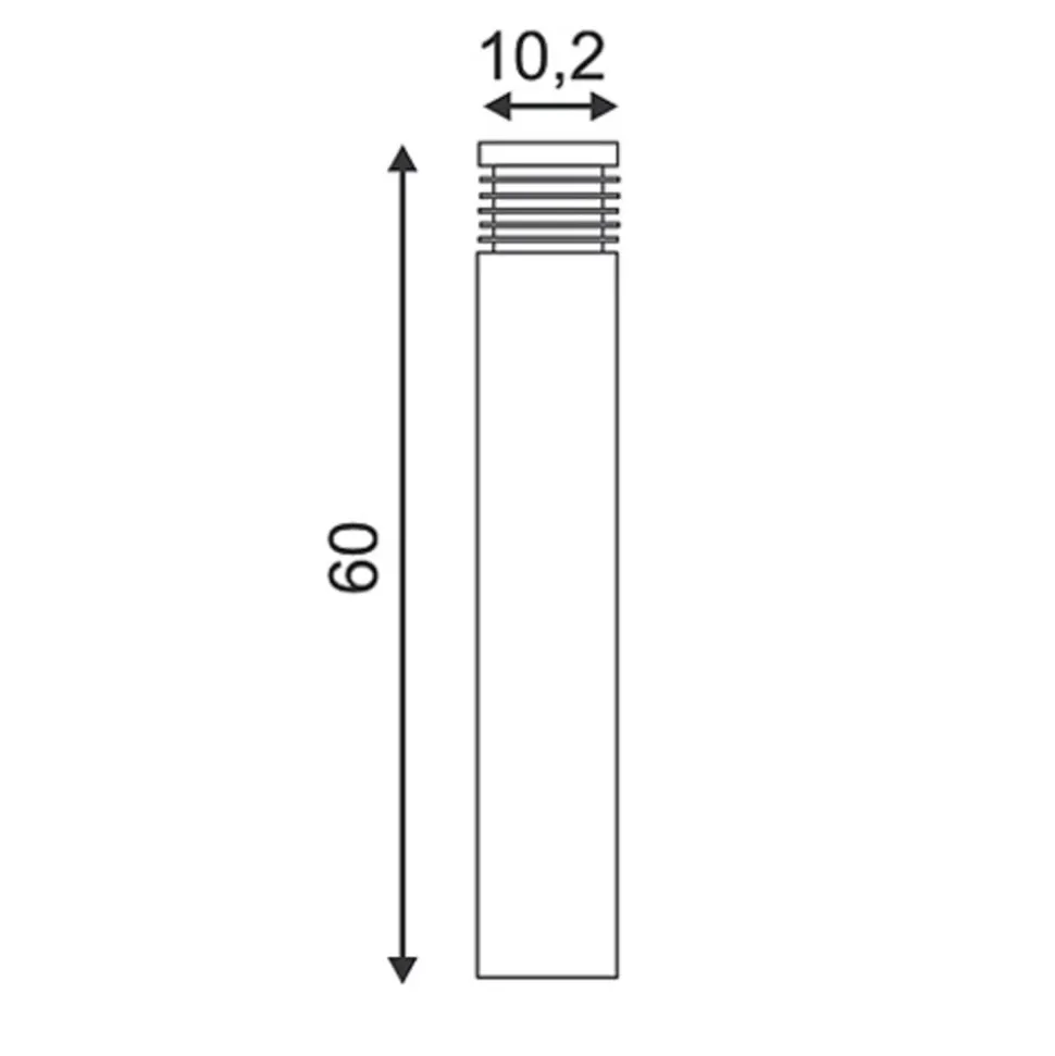 SLV Vap Slim 60 sokkellamp van roestvrij staal