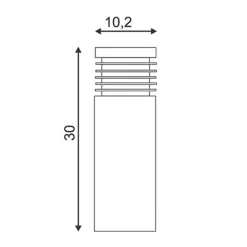 SLV Vap Slim 30 sokkellamp van roestvrij staal