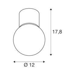 SLV Varyt badkamer plafondlamp, zwart, aluminium, Ø 12 cm