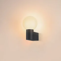 SLV Varyt badkamer wandlamp, zwart, aluminium, breedte 12 cm