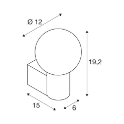 SLV Varyt badkamer wandlamp, zwart, aluminium, breedte 12 cm