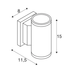 SLV wandlamp Myra, antraciet, aluminium, breedte cm, omhoog/omlaag