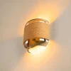 SLV wandlamp Pantilo Rope bruin/amber/goud glas breedte 20cm