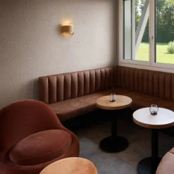 SLV wandlamp Pantilo Rope bruin/amber/goud glas breedte 20cm