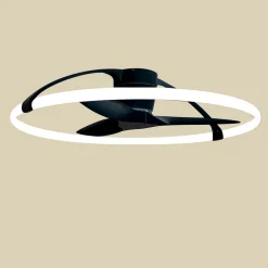 Smart LED plafondventilator Nepal, zwart, DC, stil