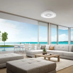 Smart LED plafondventilator Tibet, wit, DC, stil, Ø 65 cm