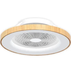 Smart LED plafondventilator Tibet, houtkleurig, stil, Ø 65 cm