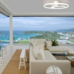 Smart LED plafondventilator Nepal, wit, DC, stil