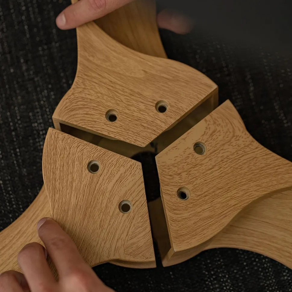 Smart LED plafondventilator Nepal, wit/beuken, DC, stil