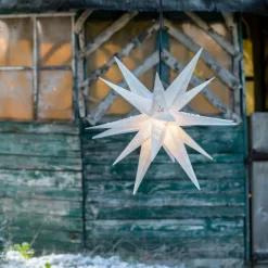 Sneeuwvlokken-ster buiten, 18-punten, bedrukt
