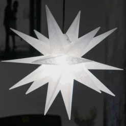 Sneeuwvlokken-ster buiten, 18-punten, bedrukt