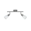 Sofia plafondspot, ijzer/chroom/wit, lengte 33 cm, 2-lamps.