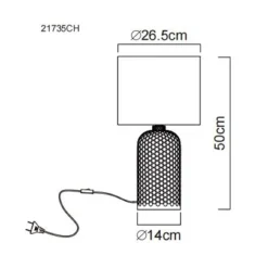 Sofia tafellamp, crèmekleurig, hoogte 50 cm, stof/glas