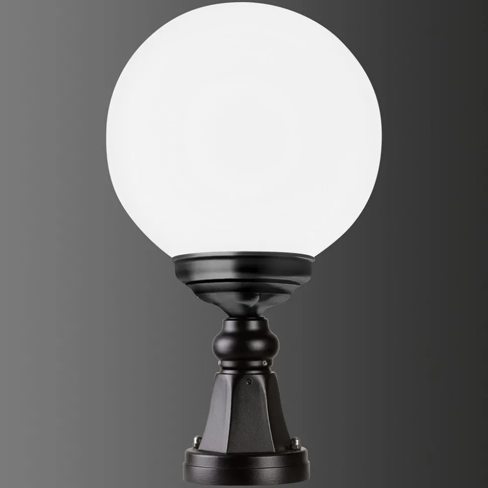 Sokkellamp 1141 met bolkap, zwart/wit