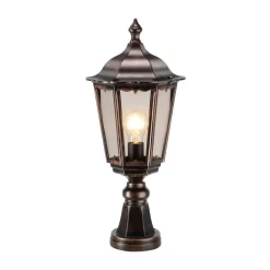 Sokkellamp 1122 van gegoten aluminium zwart-koper