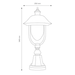 Sokkellamp 1156, zwart/zilver
