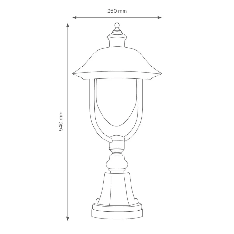 Sokkellamp 1156, zwart/zilver