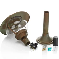 Sokkellamp Adessora, messing, glas, hoogte 48 cm