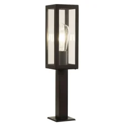 Sokkellamp box van roestvrij staal, zwart